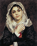 Pierre-Auguste Renoir Lise in a White Shawl, 1872 oil painting reproduction