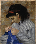Pierre-Auguste Renoir Lise Sewing, 1866 oil painting reproduction