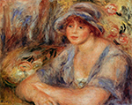 Pierre-Auguste Renoir Andree in Blue (also known as Andree Heurschling), 1917 oil painting reproduction