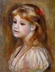 Pierre-Auguste Renoir Little Girl with a Red Hair Knot - 1890 oil painting reproduction