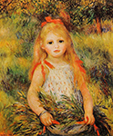 Pierre-Auguste Renoir Little Girl with a Spray of Flowers, 1988 oil painting reproduction