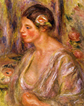 Pierre-Auguste Renoir Madeline Wearing a Rose, 1916 oil painting reproduction