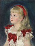 Pierre-Auguste Renoir Mademoiselle Grimprel with Red Ribbon (Helene Grimprel), 1880 oil painting reproduction