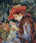 Pierre-Auguste Renoir Mademoiselle Marie-Therese Durand-Ruel Sewing, 1882 oil painting reproduction