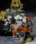 Pierre-Auguste Renoir Mixed Flowers in an Earthenware Pot, 1869 oil painting reproduction