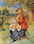 Pierre-Auguste Renoir Motherhood (also known as Woman Breast Feeding Her Child) 02, 1886 oil painting reproduction