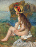 Pierre-Auguste Renoir Nude in a Straw Hat, 1892 oil painting reproduction