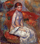 Pierre-Auguste Renoir Nude Seated in a Landscape oil painting reproduction