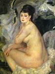 Pierre-Auguste Renoir Nude Seated on a Sofa, 1876 oil painting reproduction