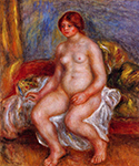 Pierre-Auguste Renoir Nude Woman on Gree Cushions, 1909 oil painting reproduction