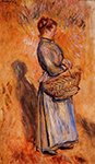 Pierre-Auguste Renoir Peasant Woman Standing in a Landscape, 1884 oil painting reproduction