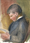 Pierre-Auguste Renoir Pierre Renoir Reading, 1908 oil painting reproduction