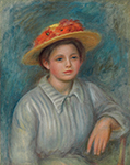 Pierre-Auguste Renoir Portrait of a Woman in a Hat with Flowers, 1890 oil painting reproduction