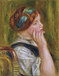 Pierre-Auguste Renoir Portrait of a Woman with Green Ribbon, 1905 oil painting reproduction