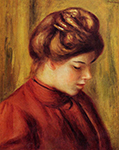Pierre-Auguste Renoir Profile of a Woman in a Red Blouse,1897 oil painting reproduction