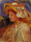 Pierre-Auguste Renoir Profile of a Young Woman in a Hat oil painting reproduction