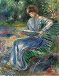 Pierre-Auguste Renoir Reading Woman on the Bench, 1905 oil painting reproduction