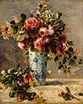 Pierre-Auguste Renoir Roses and Jasmine in a Delft Vase, 1890-91 oil painting reproduction