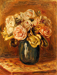 Pierre-Auguste Renoir Roses in a Blue Vase, 1906 oil painting reproduction