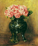 Pierre-Auguste Renoir Roses in a China Vase, 1876 oil painting reproduction