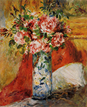 Pierre-Auguste Renoir Roses in a Vase, 1876 oil painting reproduction