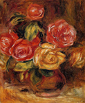 Pierre-Auguste Renoir Roses in a Vase, 1895 oil painting reproduction