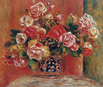 Pierre-Auguste Renoir Roses in a Vase, 1914 oil painting reproduction