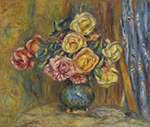 Pierre-Auguste Renoir Roses with Blue Curtain, 1912 oil painting reproduction