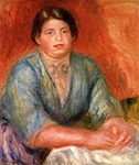 Pierre-Auguste Renoir Seated Woman in a Blue Dress, 1915 oil painting reproduction