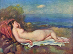 Pierre-Auguste Renoir Sleeping Nude near the Sea, 1897 oil painting reproduction