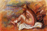 Pierre-Auguste Renoir Bather Seated by the Sea oil painting reproduction