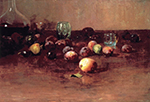 Guy Rose Plums, Waterglass and Peaches, 1889 oil painting reproduction