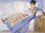 Pierre-Auguste Renoir Madame Monet Lying on a Sofa oil painting reproduction