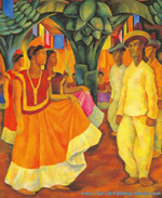 Diego Rivera Dance in Tehuantepec oil painting reproduction