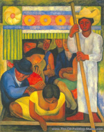 Diego Rivera The Flowered Canoe oil painting reproduction