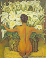Diego Rivera Nude with Calla Lilies oil painting reproduction