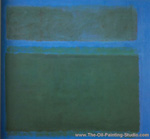 Mark Rothko Blackish Green Tone on Blue oil painting reproduction