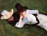 John Singer Sargent Two Girls Lying on the Grass 1889  oil painting reproduction