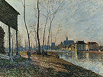 Alfred Sisley A February Morning at Moret-sur-Loing oil painting reproduction