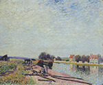 Alfred Sisley Barges on the Loing, Saint-Mammes, 1889 oil painting reproduction