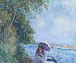 Alfred Sisley Boat at Veneux - Afternoon in September oil painting reproduction