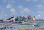 Alfred Sisley Boats on Repair at Saint-Mammes, 1880 oil painting reproduction