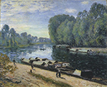 Alfred Sisley Boats on the Loing, 1895 oil painting reproduction