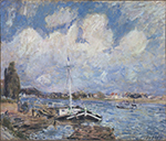 Alfred Sisley Boats on the Seine, 1877 oil painting reproduction