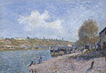 Alfred Sisley Laundresses at the River Bank, 1884 oil painting reproduction