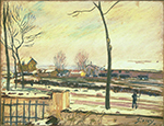 Alfred Sisley March Snow (Thaw), 1889 oil painting reproduction