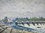 Alfred Sisley Molesey Weir, Hampton Court, 1879 oil painting reproduction