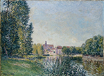 Alfred Sisley Moret, Loing River and Church, 1886 oil painting reproduction