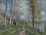 Alfred Sisley Near the Seine at By, 1880-81 oil painting reproduction