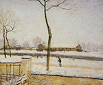 Alfred Sisley Snow Scene - Moret Station oil painting reproduction